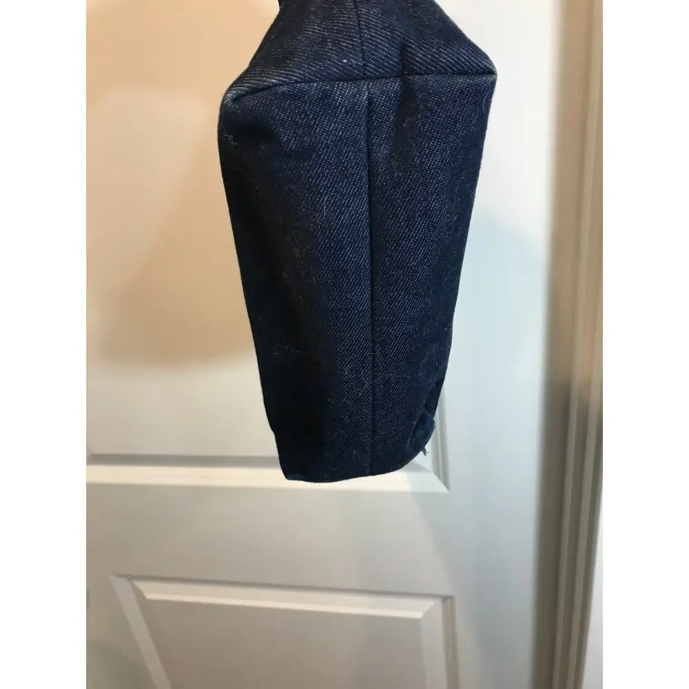 Banducci Napa Valley Vintage Denim Tote Bag with Bamboo Top Handles EUC